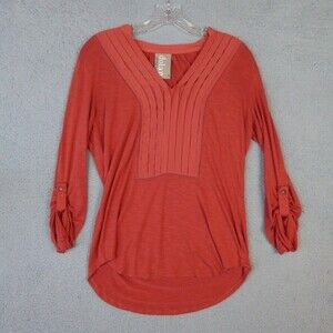 Dolan Left Coast Anthropologie Shirt  Women's Small Rust Orange Top High Low